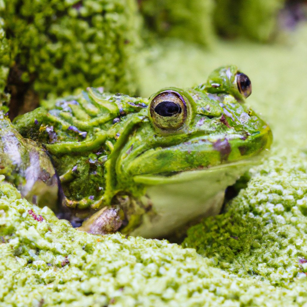 slyyfyfrog's tweet image. #Frog #Frogs #Duckweed #FroginDuckweed #art #nature #realism #animal #animals