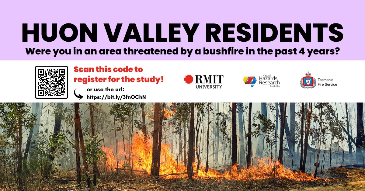 HazardsResearch's tweet image. #HuonValley, #Tasmania, we need your help! If you have been affected by #bushfire &amp;amp; would like a say in how maps are used to show bushfire warnings, we’d like to talk to you. Our team from @RMIT will be in the HV from 20 Feb - register now, share your view bit.ly/3fnOChN