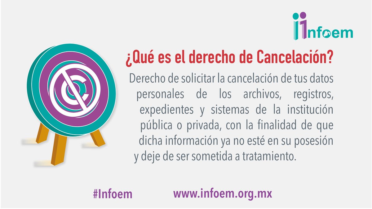 Infoem's tweet photo. 🚫 Es tu derecho solicitar la cancelación para que no utilicen más tus datos personales.

#DIPDP2023 #YoCuidoMisDatos🛡️ https://t.co/sQOz6ysNXQ