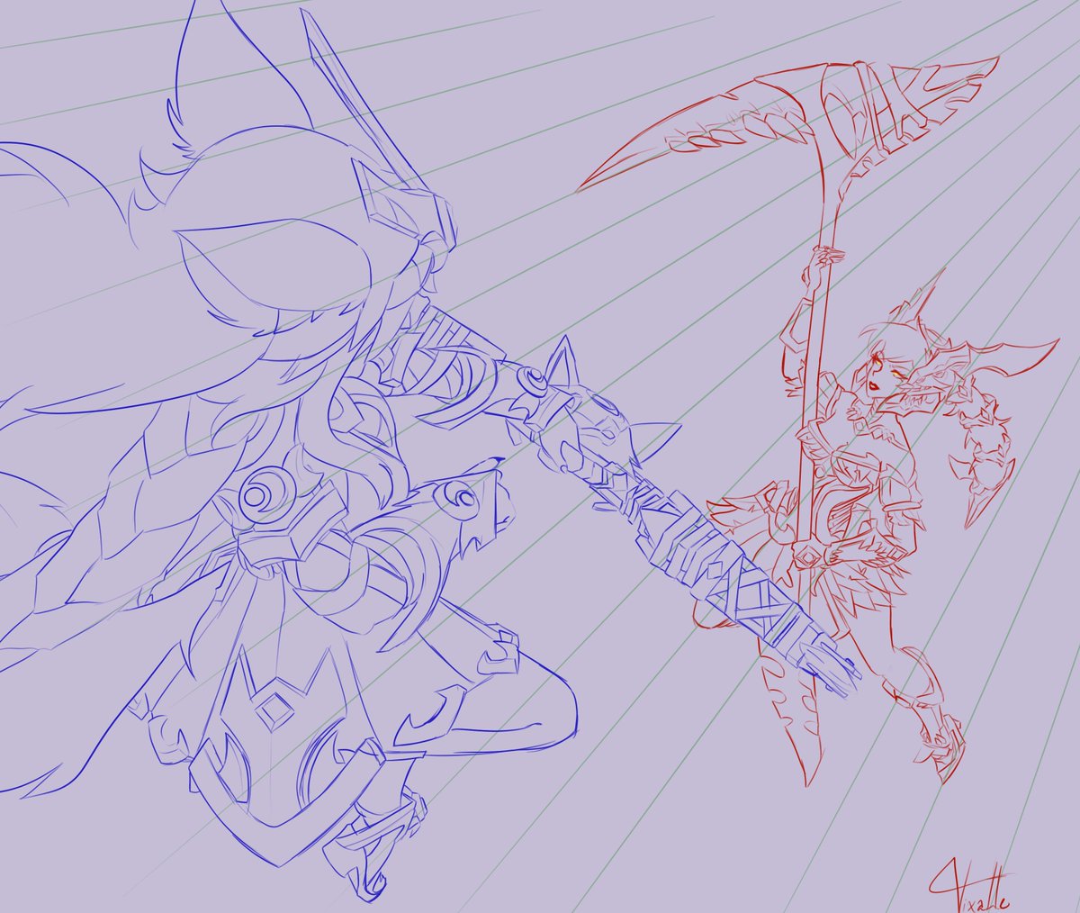 Vixatte's tweet photo. proof for thou am alive
vora and io sketch 
#Paladinsart #paladinsgame #Paladins #paladinsfanart https://t.co/v5rCUzScpj