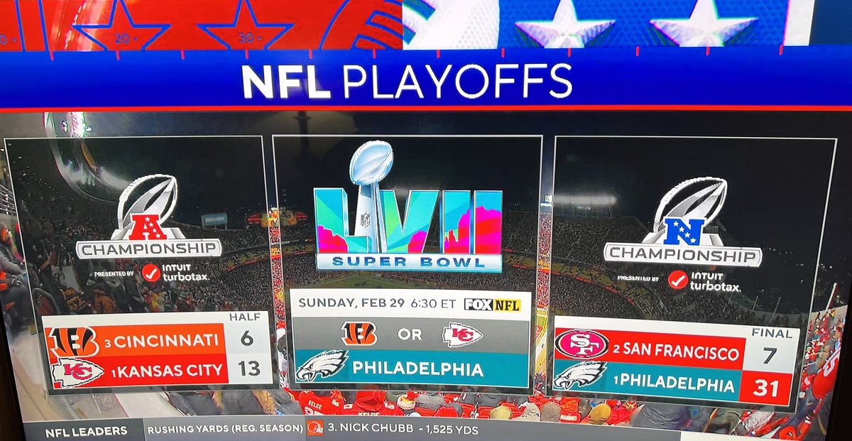 aircooled69's tweet photo. @NFL @Bengals @Chiefs Where will you be “Sunday February 29th” #cbs #cbssports #SuperBowlLVII https://t.co/iw6xfyIKvV