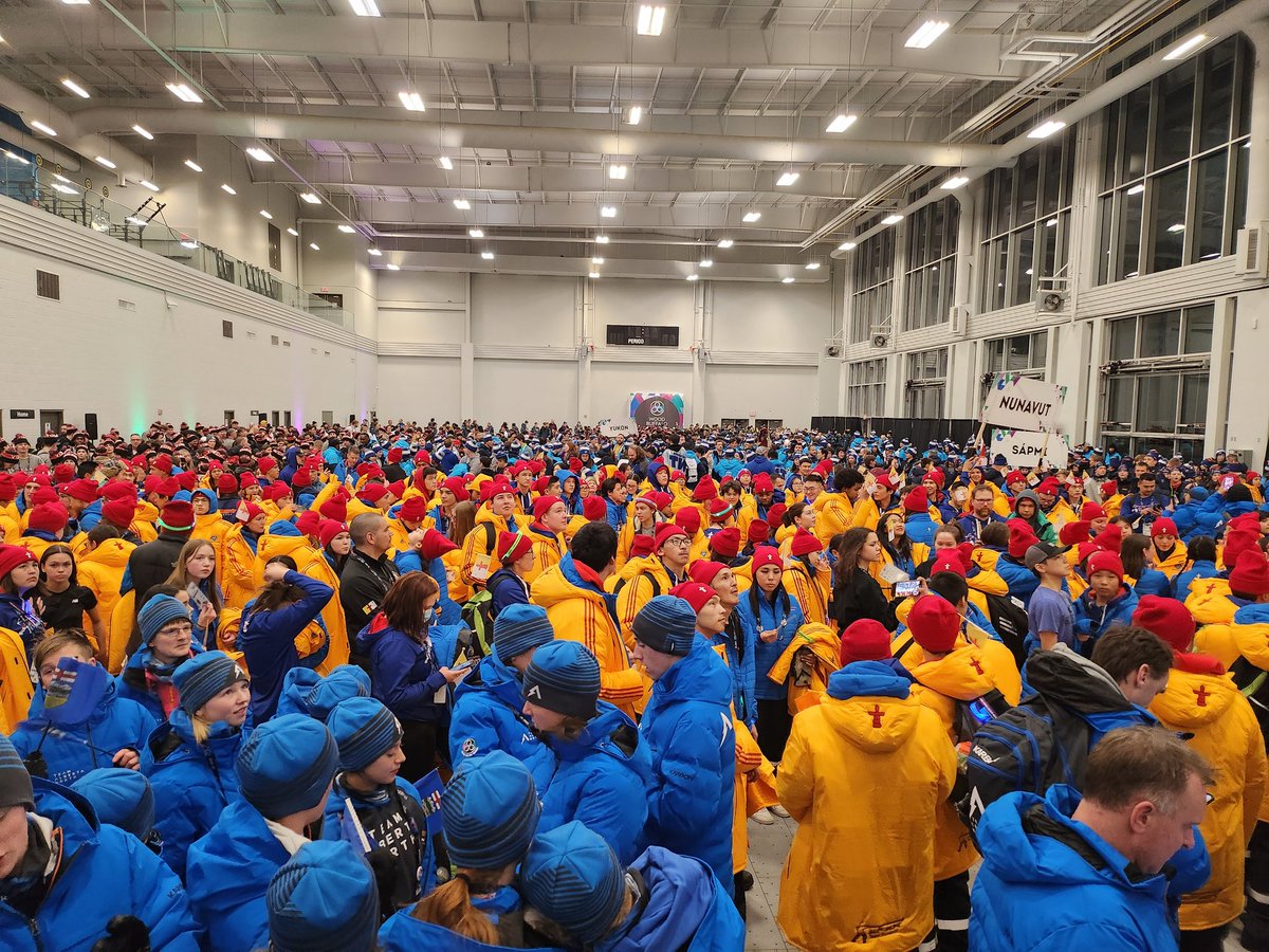 Getting ready for the opening ceremonies at the 2023 Arctic Winter Games
