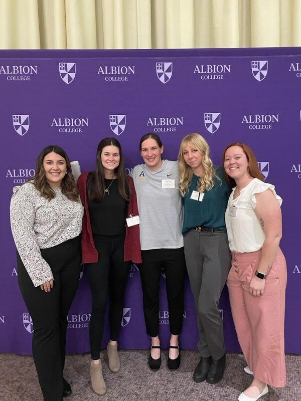 Albion_Softball's tweet photo. Thank you to our alums and guest speakers at last night's First Pitch Dinner. Tasi Martinez, Savannah Spring, Lauren Beougher, Eryn VanderVlucht, and Morgan Deckrow (not pictured). Thanks for coming back to share your story and supporting the program. https://t.co/xyo3ecJZcL