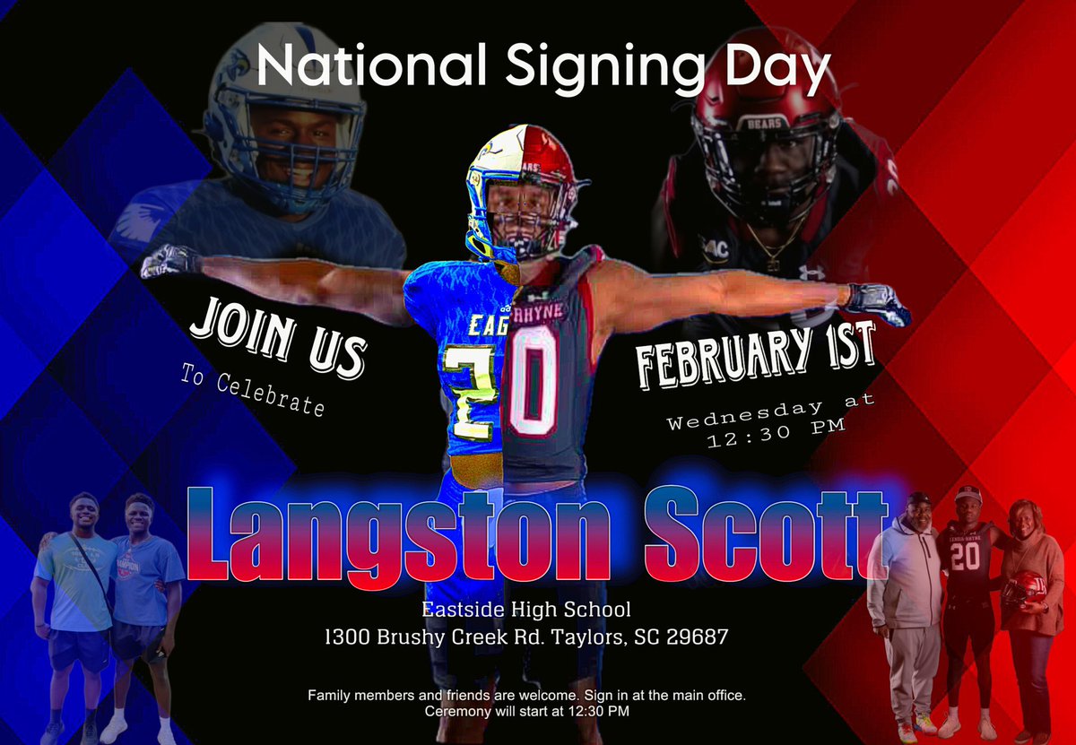 I will be signing at 12:30 PM on February 1st @ Eastside High School <a href="/eastsidefbsc/">EHSEagleFootball</a> <a href="/YoureNextTrain1/">Y. N. T. 🤘🏿🤘🏾🤘🏼</a> <a href="/HighSchoolBlitz/">High School Blitz</a>