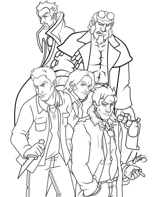  I got comissioned in 2015 to draw the ultimate team of supernatural detectives/hunters.  