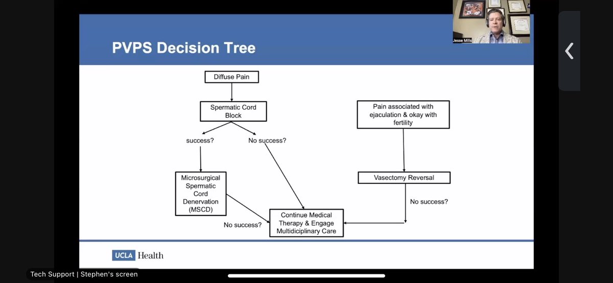 Post vasectomy pain syndrome revisited .@DrJesseMills .⁦@UclaUrology⁩ devising a summary decision tree management #ucimenshealthcourse2023
