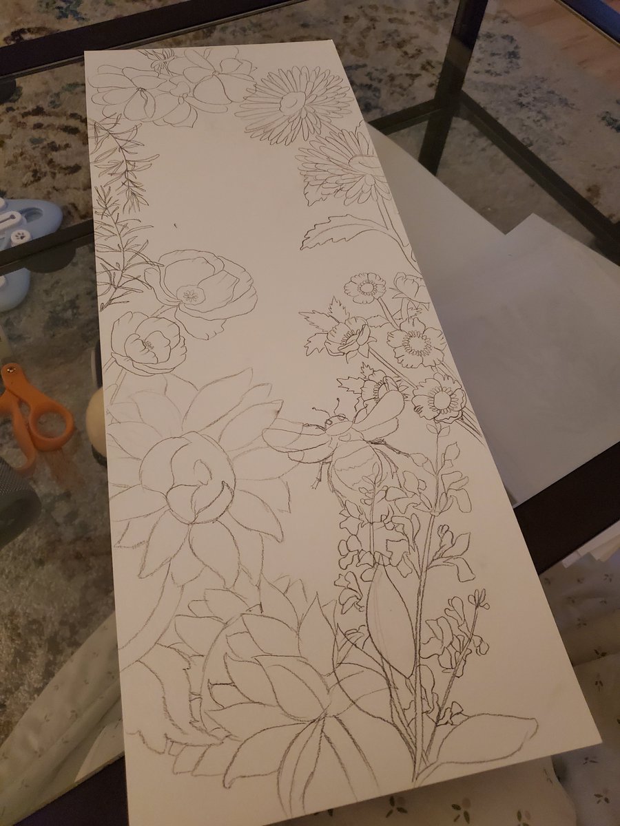 Sometimes I do the project with the kids! This one is my favorite, we are combing skate deck designs and contemporary issues! I picked saving the bees.