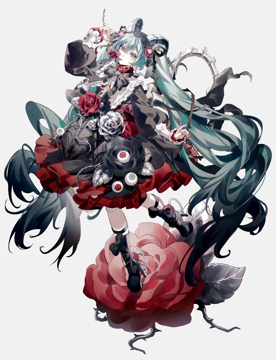 初音ミク 「「血の薔薇を喰らえ」 」|梨伊荼(休止)❄️候補全員応援！のイラスト