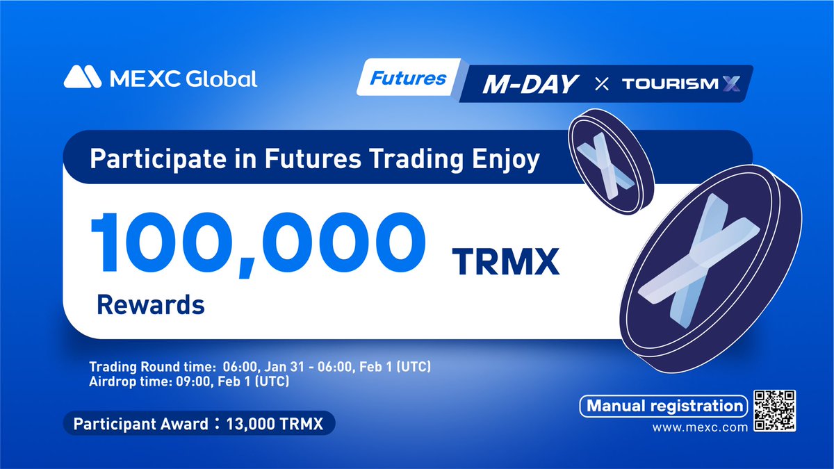 MEXC's tweet photo. #MEXCGlobal's M-Day is here! Let us celebrate with @TourismXio 🔥

Ready for 100,000 $TRMX?

Here's how to get the token airdrops for free 📈 https://t.co/HMLPwbdz0w

Entrance⏩ https://t.co/whZmtLB5ol

#MDay #MEXC #tourism https://t.co/JMCoeDdpMw