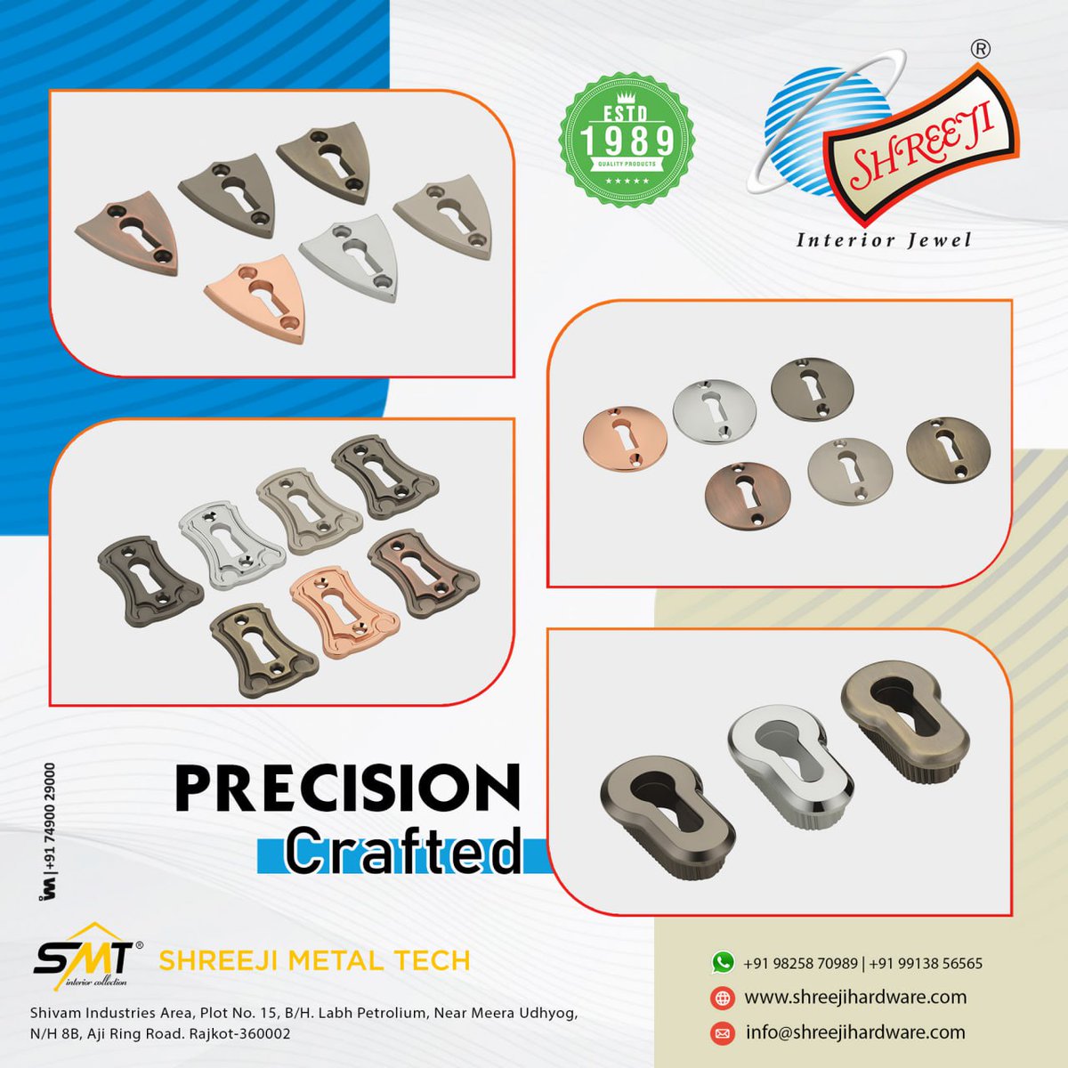 ibais_hardware's tweet photo. SHREEJI METAL TECH (RAJKOT)
For enquiry via WhatsApp click:
https://t.co/J441a0UA2V
Mr. Dharmikbhai - 98258 70989
Helpline No. : - 99138 56565
#keyhole #doorkeyhole #doorfittings #dooraccessories
#doorhardware #hardwarefittings #furniturefittings #Hardware
.
@IBAISMEDIA https://t.co/sN04Wcxrm8