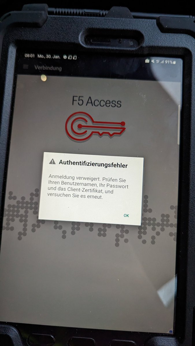 HenrikFeldmann's tweet image. Da fängt der Montag doch super an 🤯

Eben klappte die Verbindung noch ohne Probleme.. kann mir wer eine Lösung sagen? 

#f5acess #deutschebahn #tabactive3 #intranet