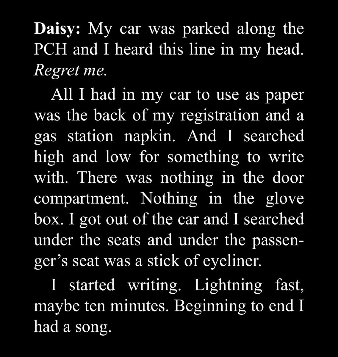 daisysbiIIy's tweet photo. daisy jones is a song writing genius https://t.co/LBUpdEKdyb