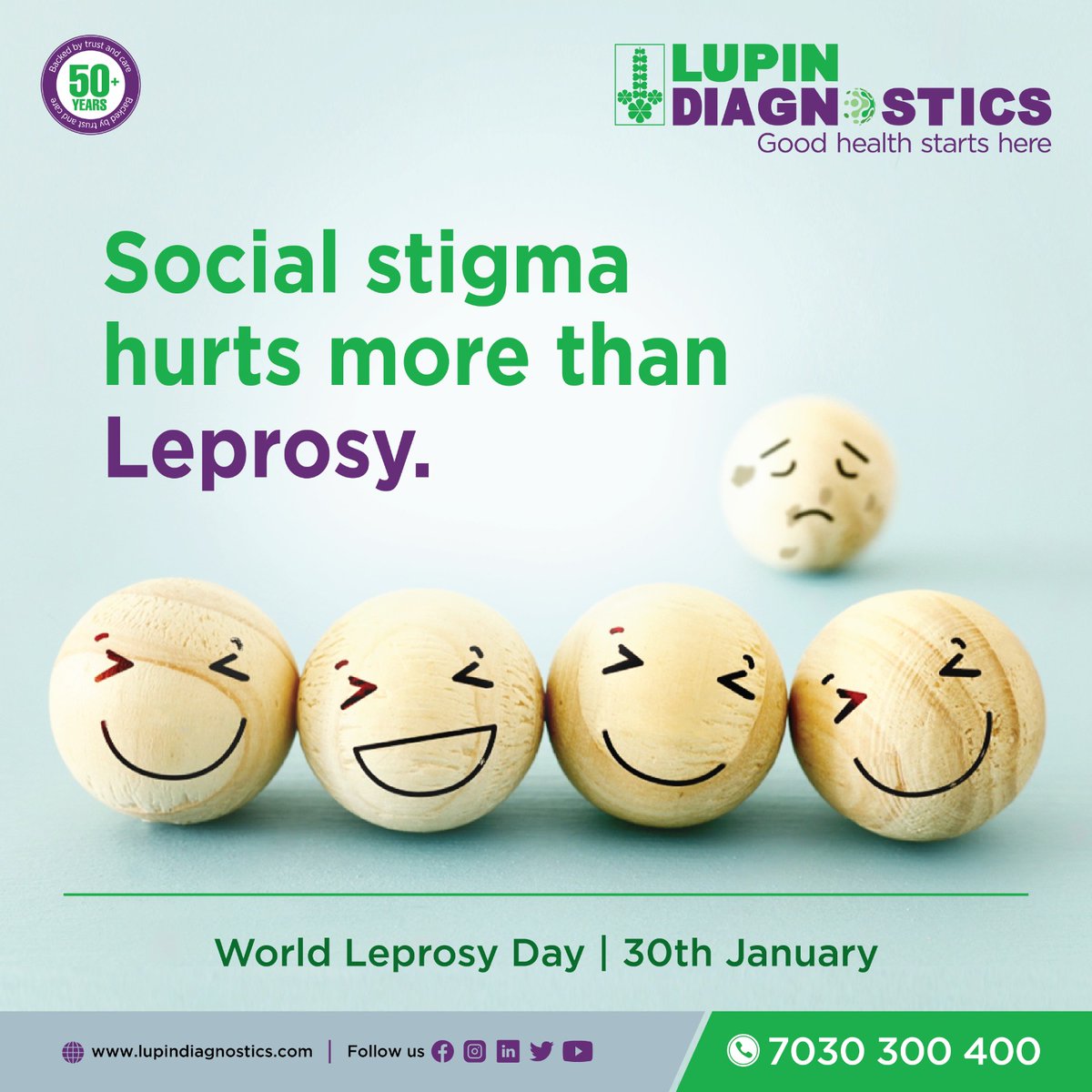 LupinDiagnostic's tweet photo. World Leprosy Day 
.
.
#WorldLeprosyDay #lupindiagnostics #goodhealthstartshere #dignostics #pathology https://t.co/epTSQ4w2k8