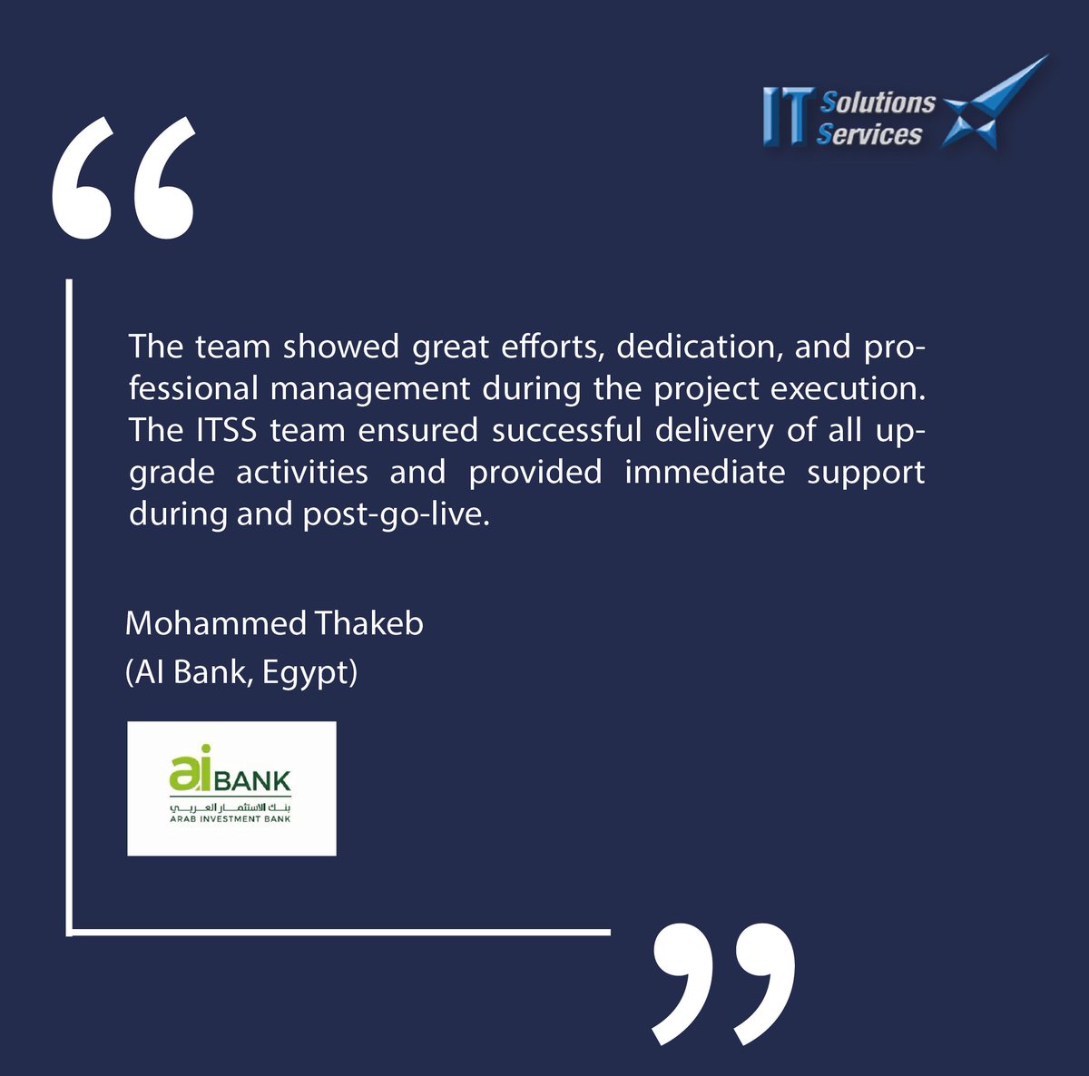 TeamITSS's tweet photo. #Upgrade to the latest #corebankingsystems with #ITSSGlobal. Fully #automate your #bank systems with #ITSSexperts who help you smoothly transition to new functionalities & features.
👉Our experts will train your #team too!
#AIBank #ITSSEgypt #fintech #temenos #project https://t.co/F11A4cVOgZ