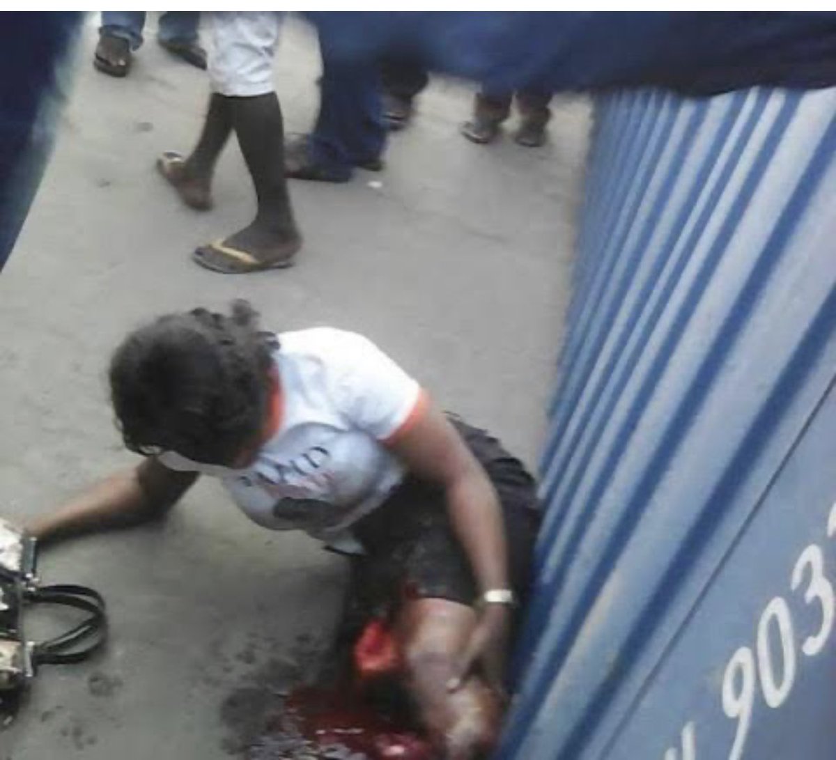 1/6 In 2016, Monica Onokah was mounting an Okada at FESTAC on her when a trailer fell on her, trapping her legs. When efforts to move the container failed, rescuers hacked her legs off with a machete in an attempt to free her. She bled to death before reaching hospital