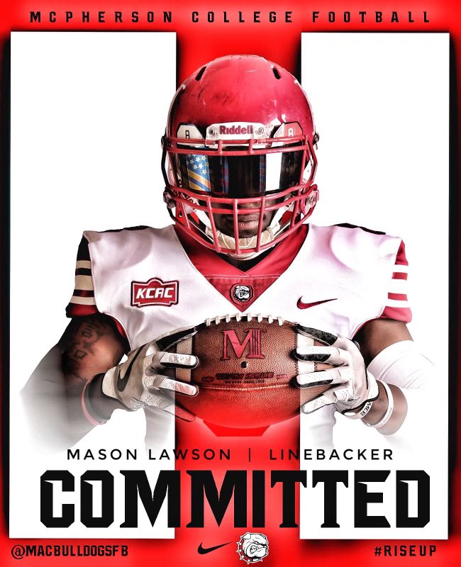 I am extremely blessed and excited to announce my commitment to Mcpherson College. Go Bulldogs 🔴⚪️⚫️🐶<a href="/NFHS_FB_Recruit/">NFHS FB Recruiting</a> <a href="/CoachBraswell1/">Jesse Braswell</a> <a href="/NoFoFootball/">NorthForsythFootball</a> <a href="/MACBulldogsFB/">McPherson Football</a> @Coach_EKnight