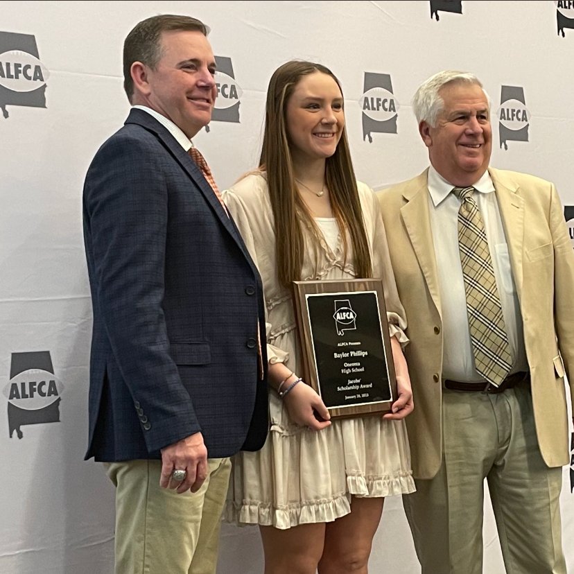 Baylor Phillips - Alabama Football Coaches Association Scholarship Award Winner!!!