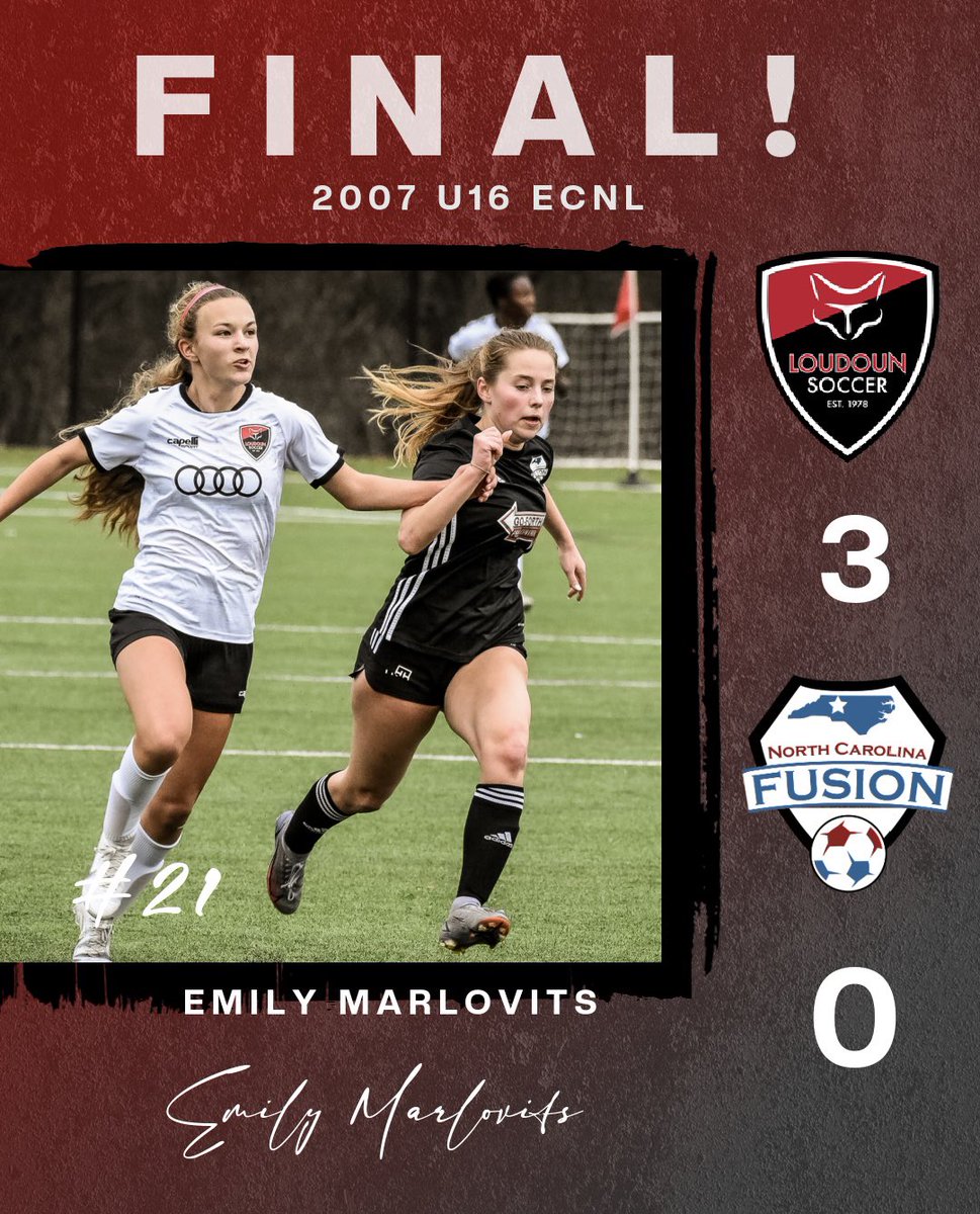 Undefeated in league play since September! Great team win today vs NC Fusion winning 3-0
⚽️ @itstaylorwilson21 
⚽️ @nariahgoldman.soccer 
⚽️ @audrey_soccer 
🅰️ <a href="/EmilyMarlovits/">Emily Marlovits - 2026 - ob/winger/midfielder</a> 
🅰️ Leah Anand
🚫🥅 <a href="/LZThornton31/">Elizabeth Thornton</a> and the D!

<a href="/ImCollegeSoccer/">College Soccer Truth ™</a> <a href="/ImYouthSoccer/">ECNL/GA/Recruiting/College Soccer</a>