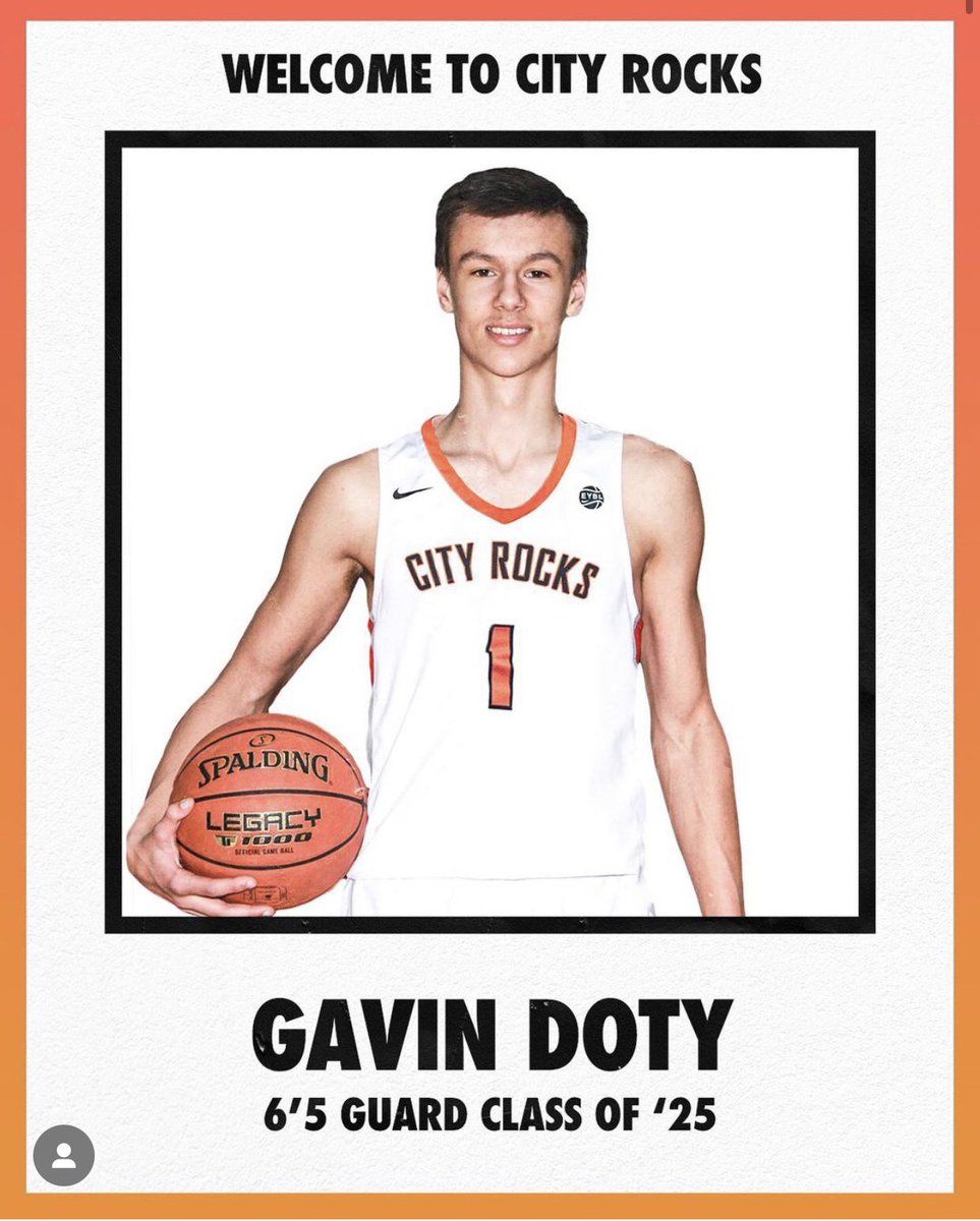 College Coaches our guy and class of 25’ guard <a href="/DotyGavin/">Gavin Doty</a> will be playing on the EYBL this AAU season with <a href="/TheCityRocks/">CityRocksBasketball</a> <a href="/saigespece/">Saige</a> <a href="/coachtuk/">coachtuk</a> <a href="/mnarz21/">Mike Narzikul</a>