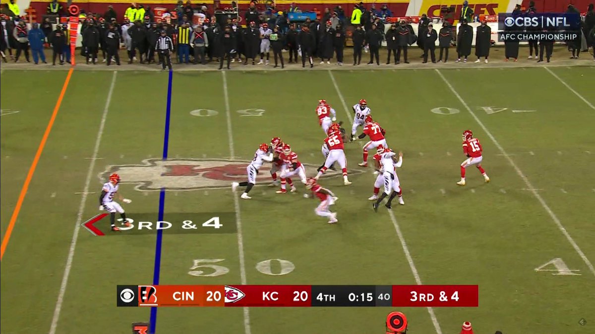 BruceIronsNFL's tweet image. The Chiefs just told all their offensive lineman to hold everyone and the refs decided to call a personal foul on a Bengals defender who injured himself trying to pull up

It's hard to look at this after everything else that happened this game and not think the NFL had a favorite
