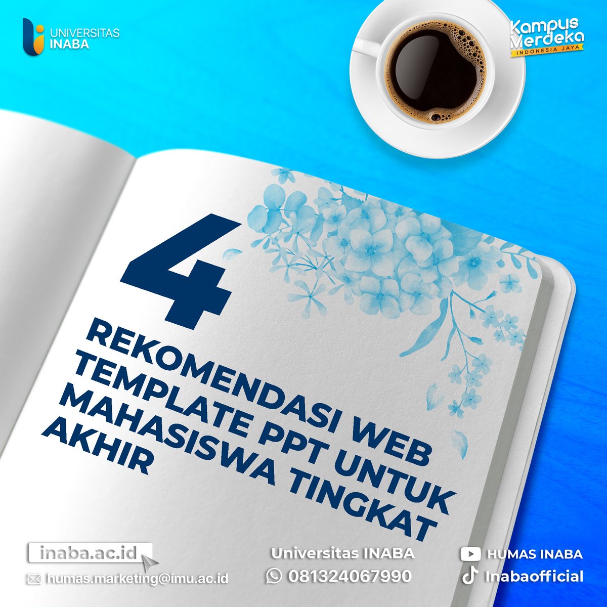 InabaUniversity's tweet photo. [4 REKOMENDASI TEMPLATE PPT UNTUK MAHASISWA TINGKAT AKHIR]

Siapa dari #kawanINABA yang akan sidang akhir dibulan ini?? https://t.co/4LMBlXNtnT