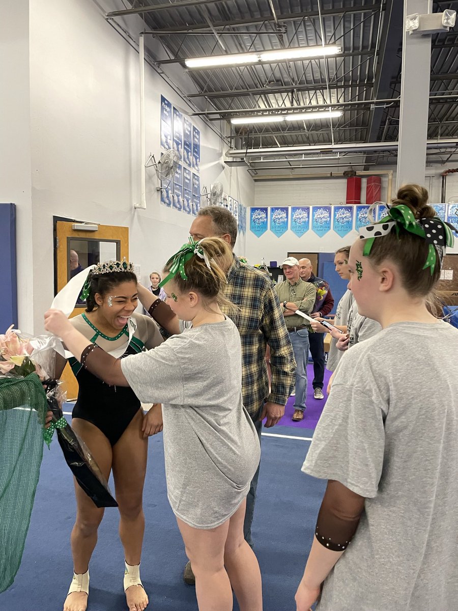 DemonGymnasts's tweet photo. Senior and Captain Aidan T5th on Vault at last night’s senior night meet! https://t.co/BhyTrtw8ol