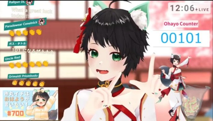 SecretBorgar101's tweet photo. Ichimaru Ichi just got to 101 Ohayos!! in her 700th Morning Stream 🥳
Thanks to all the new Ichibros that showed up!!
#Ichibros
#Vtubers
#IchimaruIchi https://t.co/6qUjAsAwCo