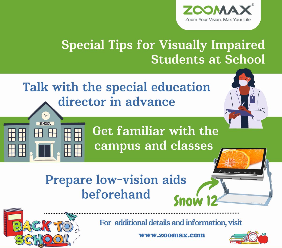 Preserving strong eye health is vital in preventing vision loss - what specific steps can be taken to counter vision loss for visually impaired students? we will explore all of that in the following article.
👉Read more
zoomax.com/low-vision-inf…
#zoomax #eyehealthtips