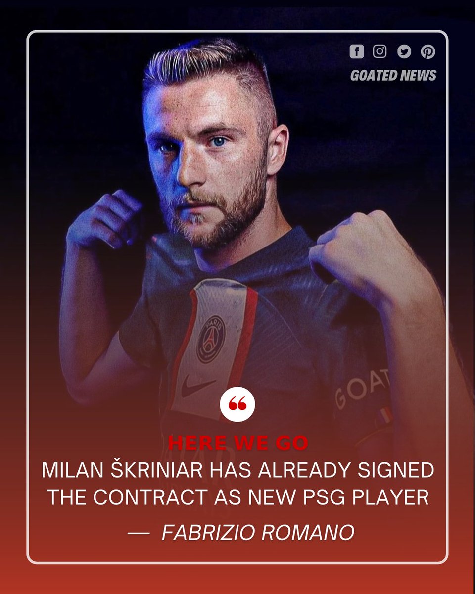 goatednews's tweet photo. 🚨 | 𝗛𝗘𝗥𝗘 𝗪𝗘 𝗚𝗢: Milan Škriniar
#paris #psg #skriniar #inter #slovakia #ucl #transfers #milan #seriea #calciomercato #parissaintgermain #parissaintgerman #parissg #parissgfans #neymar #neymarjr #mbappe #mbappe7 #kylianmbappe #kylian #lionelmessi #messi #leomessi https://t.co/wTNfES96hs