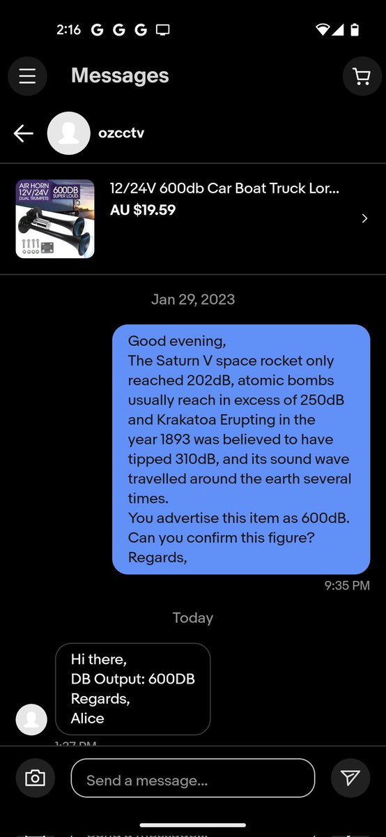 mcscotty03's tweet photo. @eBayAU I suspect this might be "false advertising". On a side note, is it against terms and conditions to buy or sell continent destroying weapons? https://t.co/2LsbDk6GbW