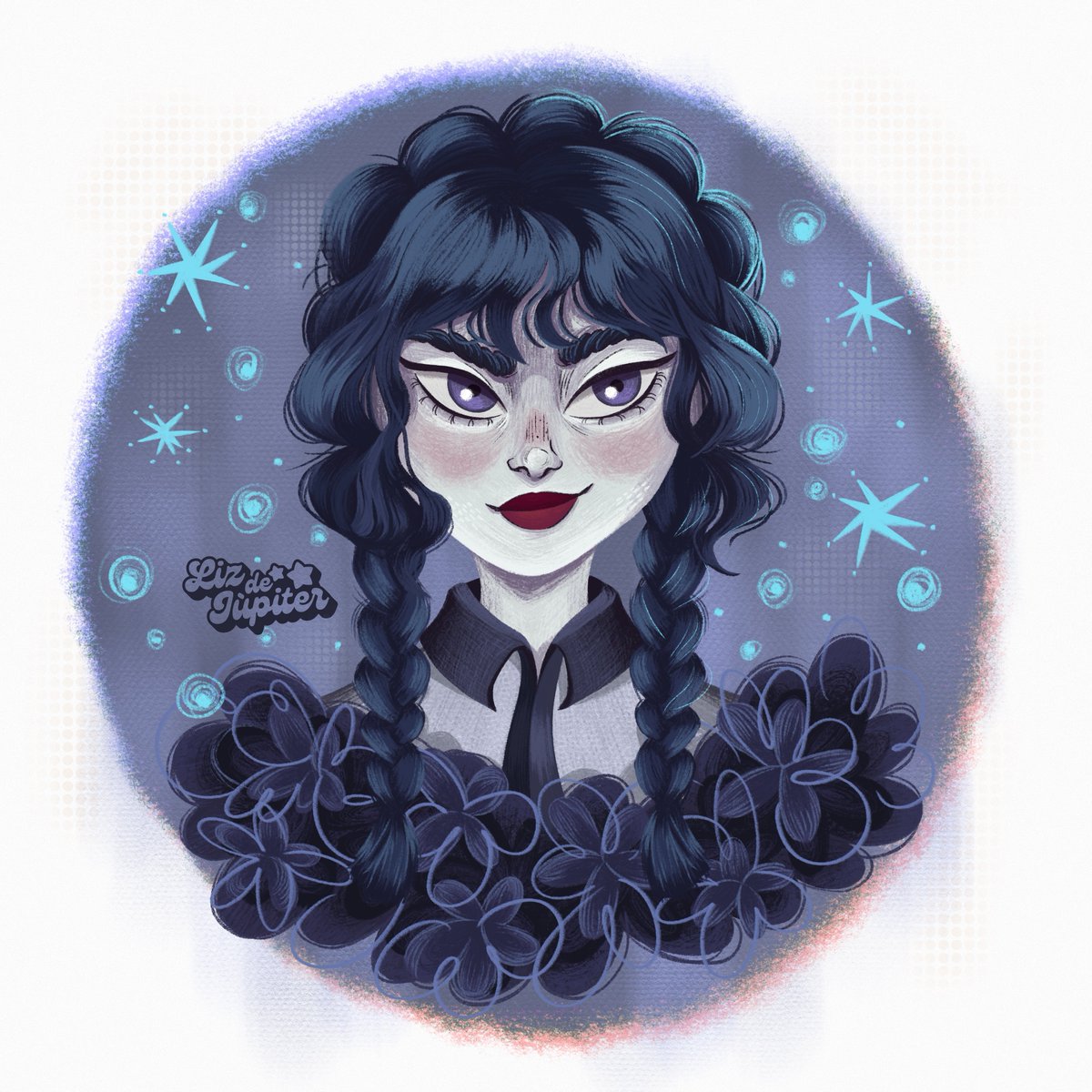 lizdejupiter's tweet photo. #wednesdayaddams #Wednesday #Fanarts  🕷️🖤 https://t.co/4AeiA4rqV9