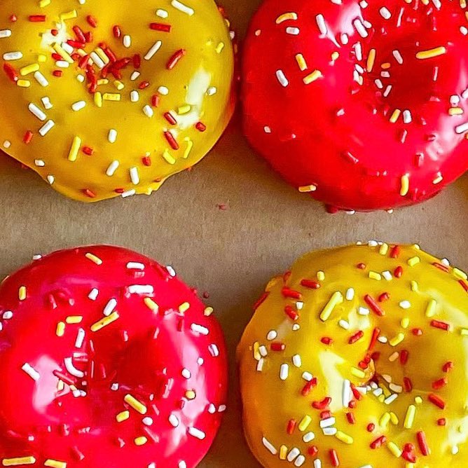 !!!!!!!!!!!!!!!!! Let’s keep the party going. A FREE donut for ALL customers tomorrow! GO #CHIEFS! ❤️💛❤️💛 #MAHOMESHOUSE #Jambronis