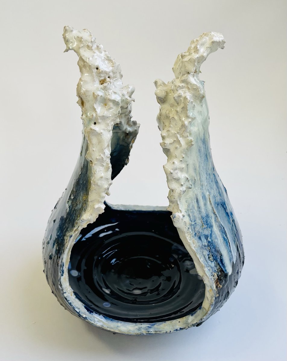 Check out this amazing piece Keerthi made in Advanced Ceramics class! #ceramics #wiltonwayct #Waves