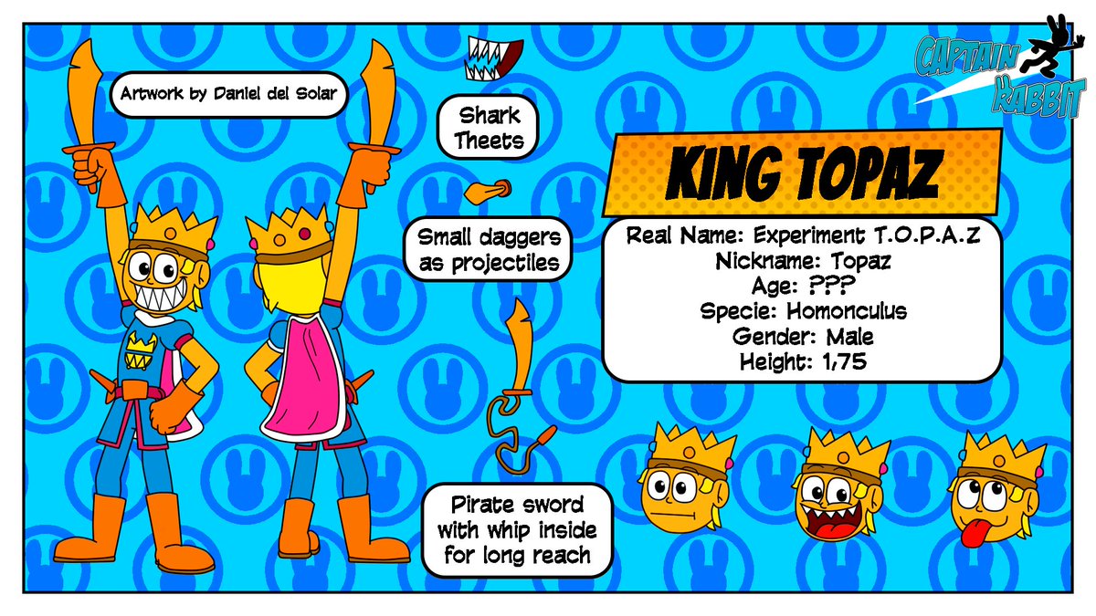 nostalfield's tweet photo. Say hello to the second member of the Captain Rabbit Team!
A bizarre and crazy superhero swordsman themed king.
#CaptainRabbit #OC #originalcharacter #originalcharacter #digitalart #charactersheet https://t.co/GJeOBfJMKF