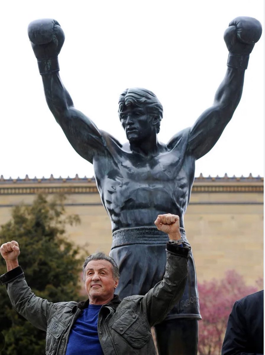 SantaBooedFirst's tweet photo. Who wants to meet me at the Rocky statue with a Chiefs jersey? #RockyIsUndefeated @Eagles @Chiefs #FlyEaglesFly #SuperBowlLVII #KelceBowl @TheSlyStallone https://t.co/XjjSP58mGi