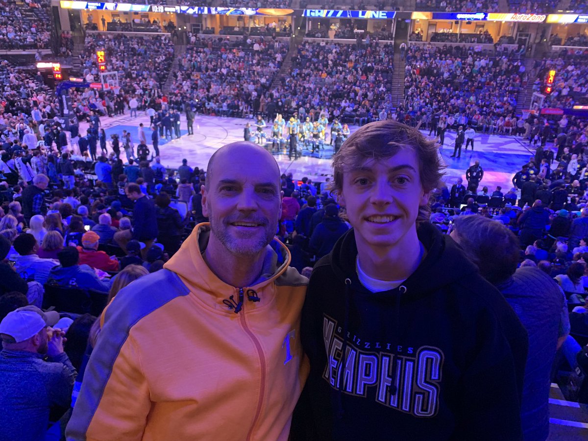 BrentCothron's tweet photo. Me and my main guy Caleb Troy watching Ja Morant do his thing. #FedExForum #Grizwin https://t.co/ZQpVYnSjqj