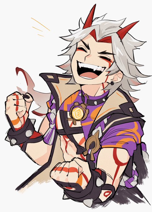 荒泷一斗 「#原神#荒瀧一斗#Genshinlmpact 」|白波紡のイラスト