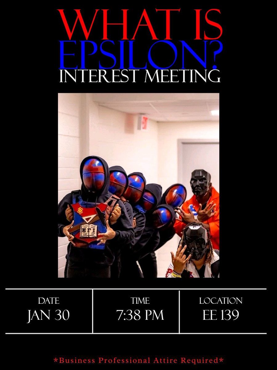 Monday, January 30th at 7:38 p.m! Y’all come out and learn more about ECI and the members, hope to you see there❤️💙