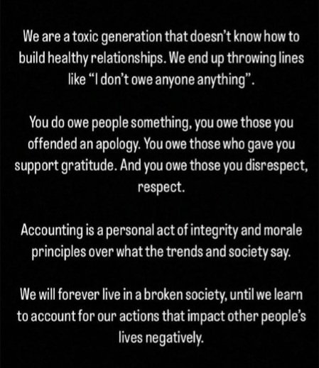 lieveke's tweet image. Specially for you Marina Eichler. User of note. Stop to think for one minute how many people tried to fix you and help you to make yourself a better person. Did you show your gratitude? Did you reciprocate the love and care? #toxic #narcissist #compulsiveliar #familywrecker