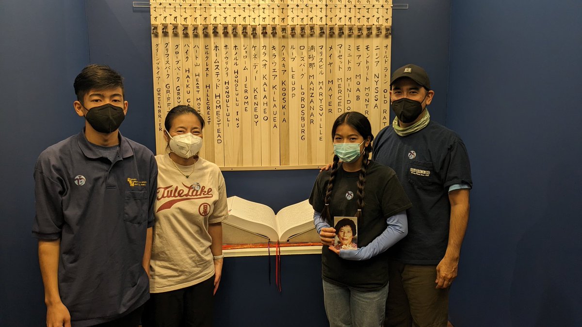 EKunitake's tweet photo. Thankful for the opportunity to stamp the Ireicho book of WW2 Japanese American incarcerees inc my grandma. Thank you @DRyukenWilliams @jamuseum @USCcjrc for honoring them all! https://t.co/cU97xLHQRq