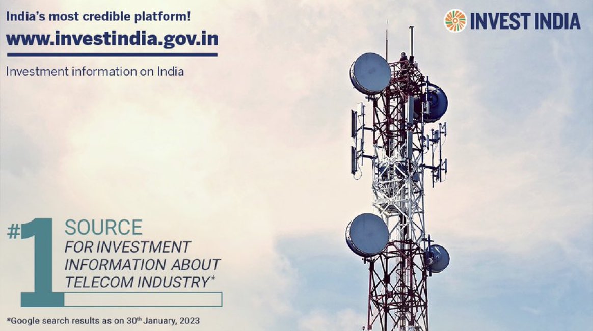 We are the #1 source for investment information about India's telecom industry as per Google!

Learn more, visit bit.ly/II-Telecom NOW and start your investment journey in #NewIndia!

#InvestInIndia #GrowWithIndia @TRAI @DoT_India @Rajeev_GoI