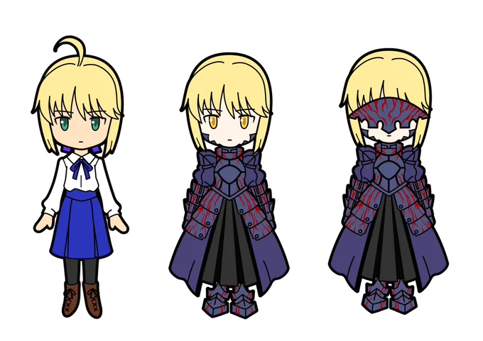 続いての制作はカプセルQフロイライン「カプセルおみくじ」セイバー藤和エリオシャナこれは企画から入ってデフォルメイラストも僕が描きました。造形は各キャラの素体を僕が作ってみんなで衣装を着せました。僕が100%作ったのはセイバー鎧のみ。#造形師デビュー25周年 
