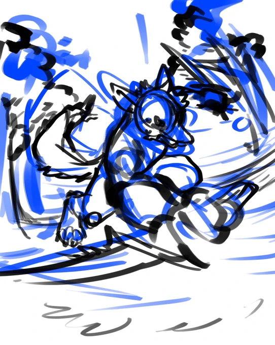 過程  珍しくぼかしました  キャラが背景に馴染んじゃうのを防ぐためです 