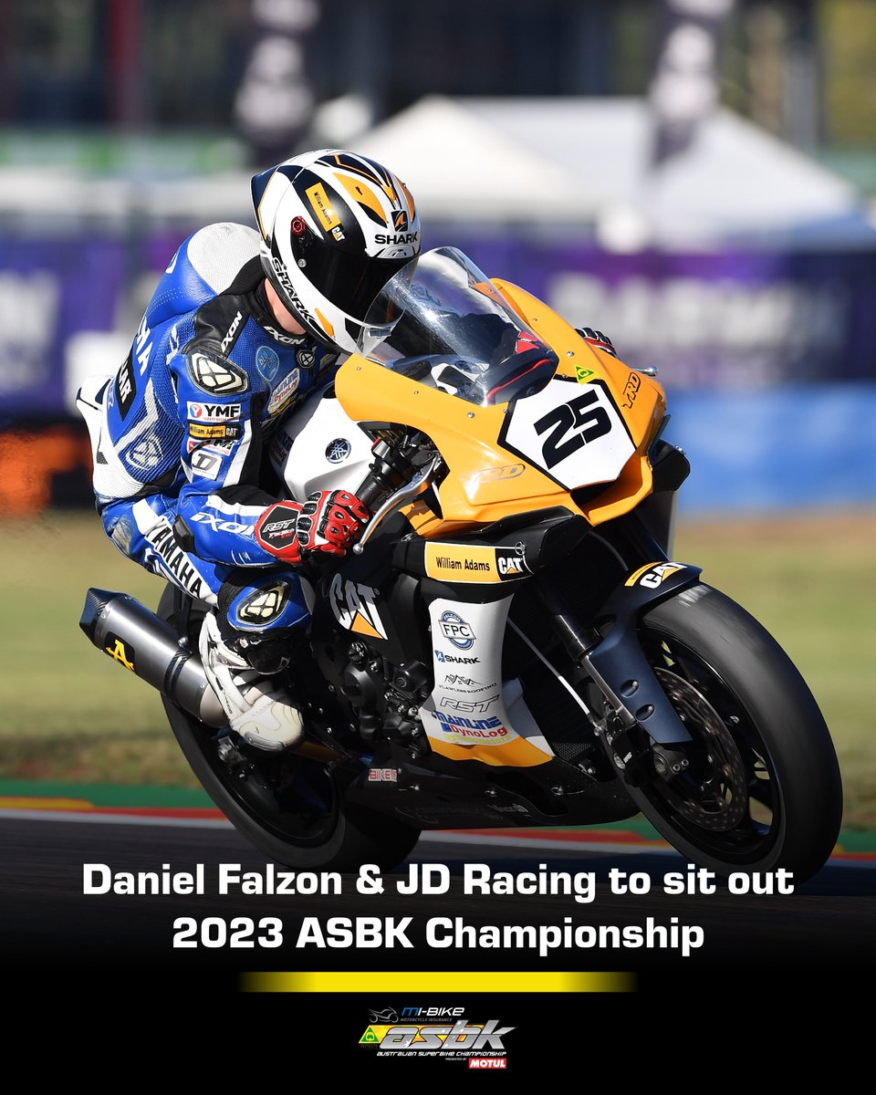 ASBK's tweet photo. After 14 years of competing at the national level, #DanielFalzon and #JDRacing will be a notable absense from the 2023 #ASBK grid this year.
More: https://t.co/hGrsoo3ke9
📰 | #ASBK https://t.co/mueuJ8HBjW