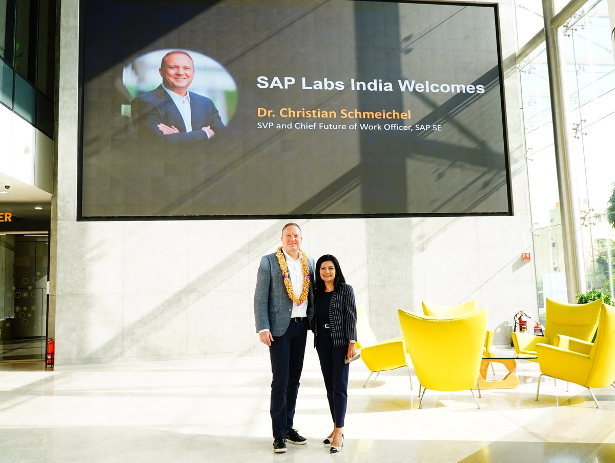 Heartiest welcome to <a href="/SAP/">SAP</a> Chief #FutureOfWork Officer <a href="/Schmeichel_C/">Christian Schmeichel</a> at <a href="/saplabsindia/">SAP LABS INDIA</a> Bangalore