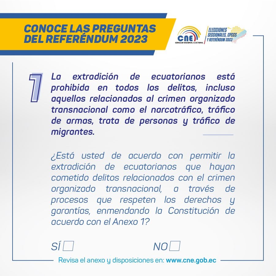 FFLORESV's tweet image. ¡Infórmate sobre el #Referéndum2023 🗳️ de este próximo 05 de febrero!
En total, son 08 preguntas, todas con sus respectivos anexos.
📜 Conócelas ingresando al siguiente enlace ➡️ candidatos2023.cne.gob.ec/consulta
#EcuatorianosEnPanamá 🇪🇨
#Pregunta2