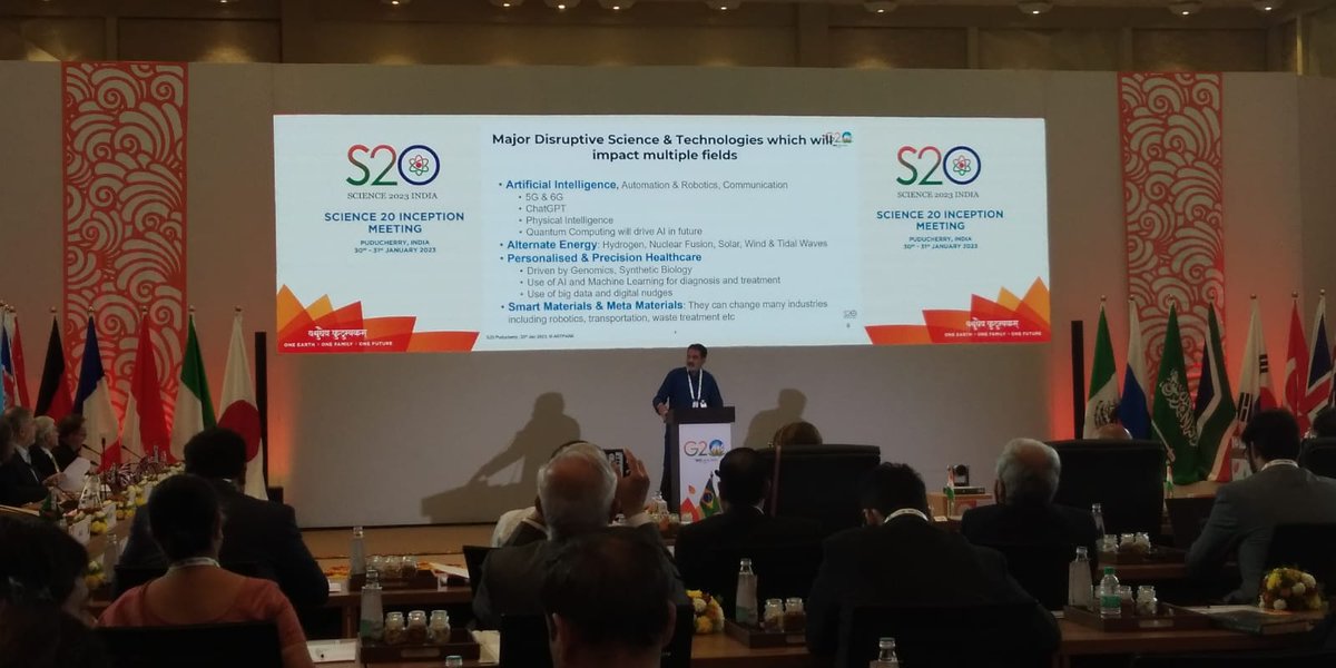 "We have achieved more progress in the last 100 years, and it is possible to achieve more in the next 10-20 years than in the last 100 years." - 
<a href="/TVMohandasPai/">Mohandas Pai</a> during the introductory address at 
<a href="/S20_India/">S20 India 2023</a> #InceptionMeet