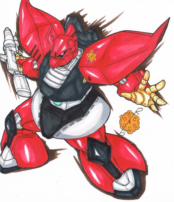 御景さんにありがたいことに作っていただいたリゲルグ、改めリボルゲルグ描かせていただきました!手元にリゲルグのキットあればもうちょい似せれたと思う…(言い訳 https://t.co/1MvWk4pT6m 