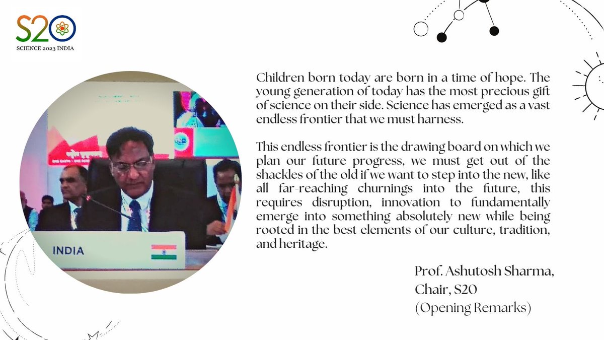 "We must recognize that science has played an integral role in not only our economic growth but also positive social transformations. It is because of scientific progress that we have seen a dramatic reduction in poverty rates around the world over the last few decades." 
#S20
