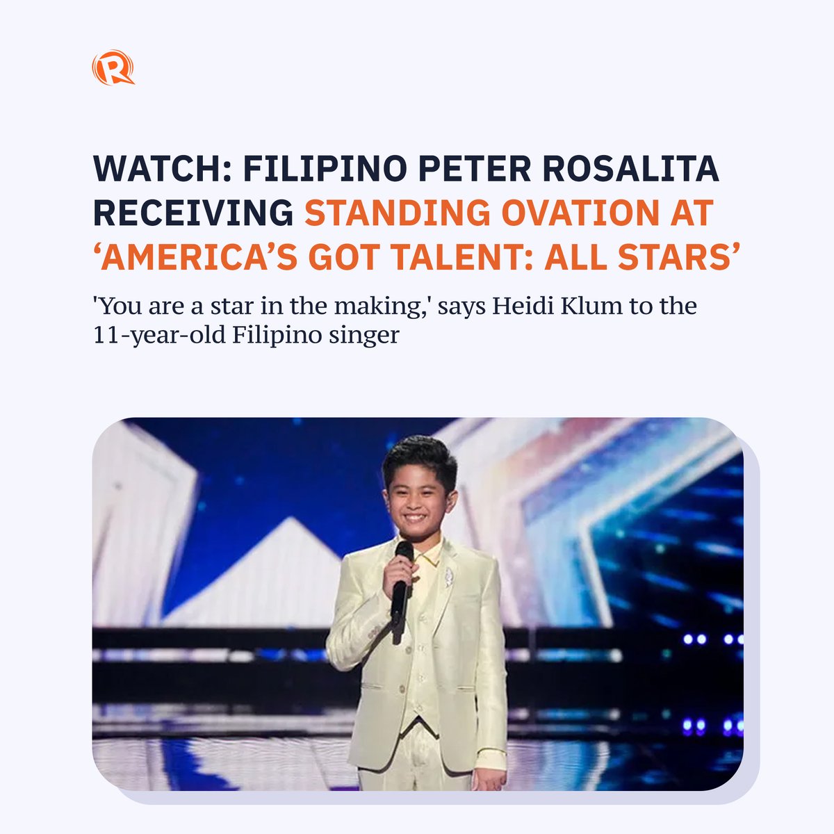 ‘STAR IN THE MAKING’

Filipino singer Peter Rosalita stunned judges and audience members of reality talent competition America’s Got Talent as he returned to the stage for its All-Stars 2023 edition. trib.al/8BGRsuD